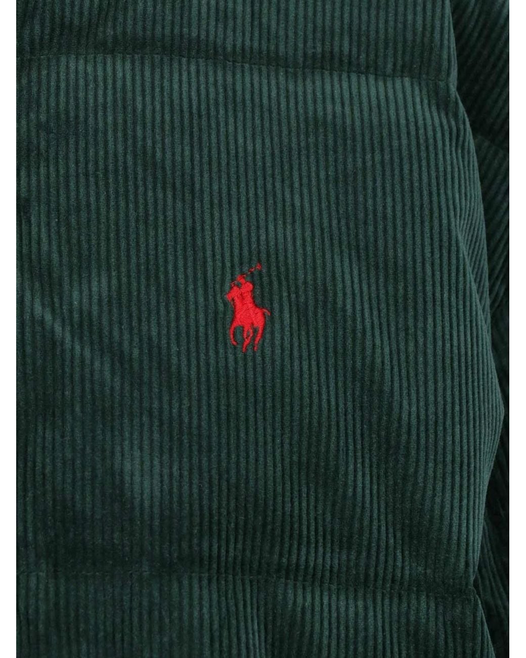 Polo Ralph Lauren Green Quilted Corduroy Puffer Jacket