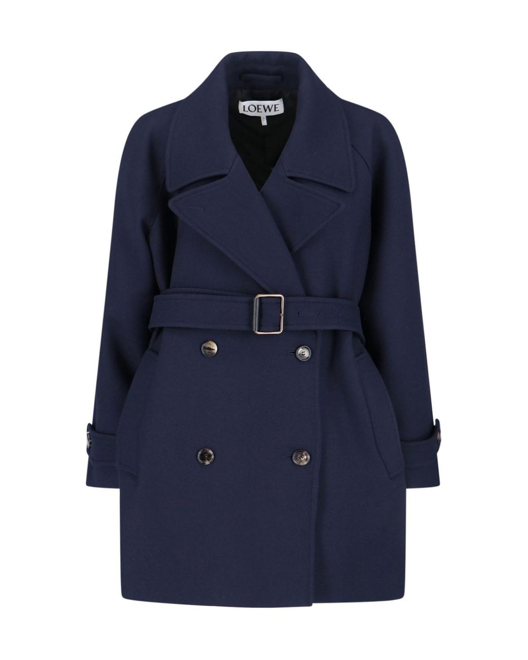 Loewe Blue Double-Breasted Wool Coat