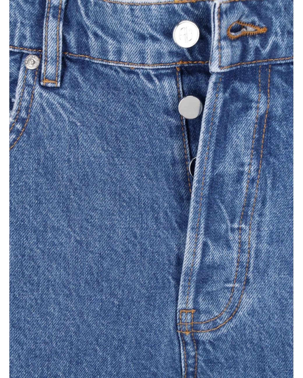 Anine Bing Blue Straight-Leg Jeans "Kate"