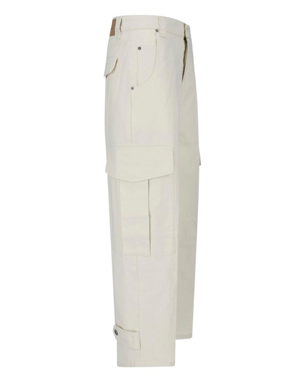 AMI White Wide-Leg Cargo Pants