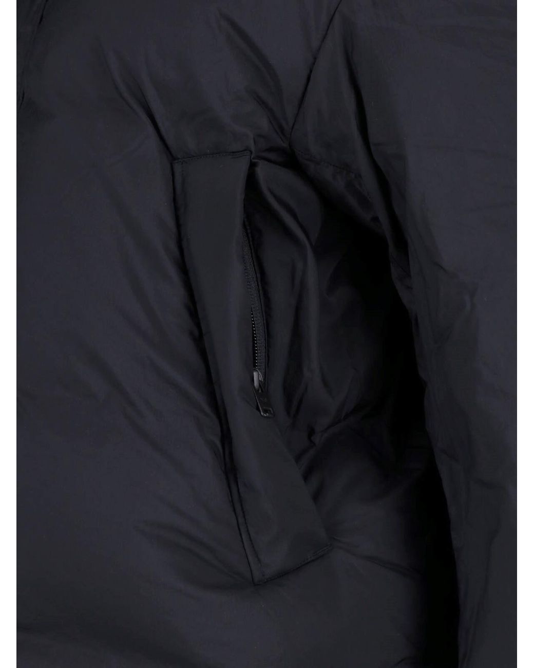 Y-3 Blue Quilted Tie-Front Down Jacket