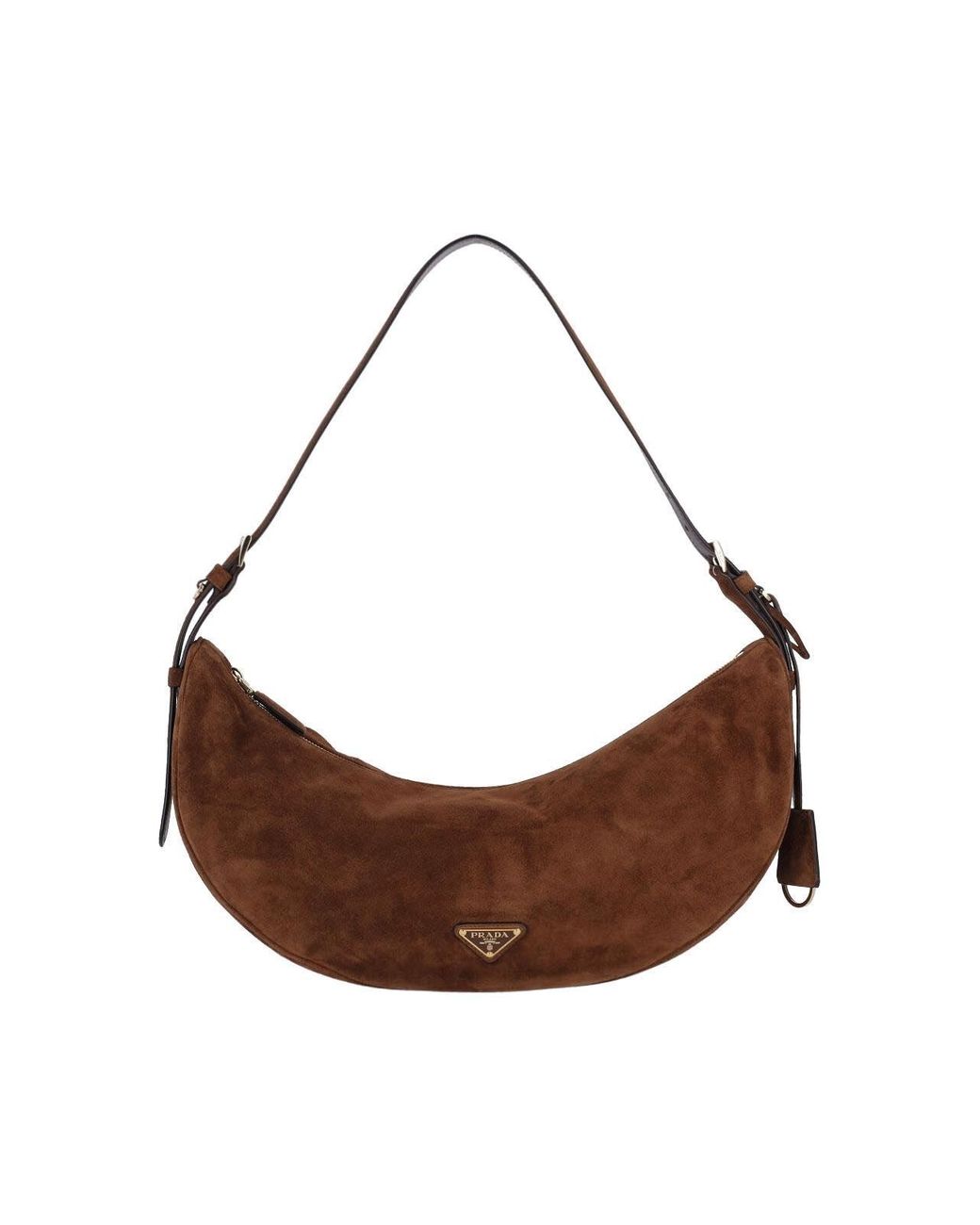 Prada Brown Demi-Lune' Large Shoulder Bag