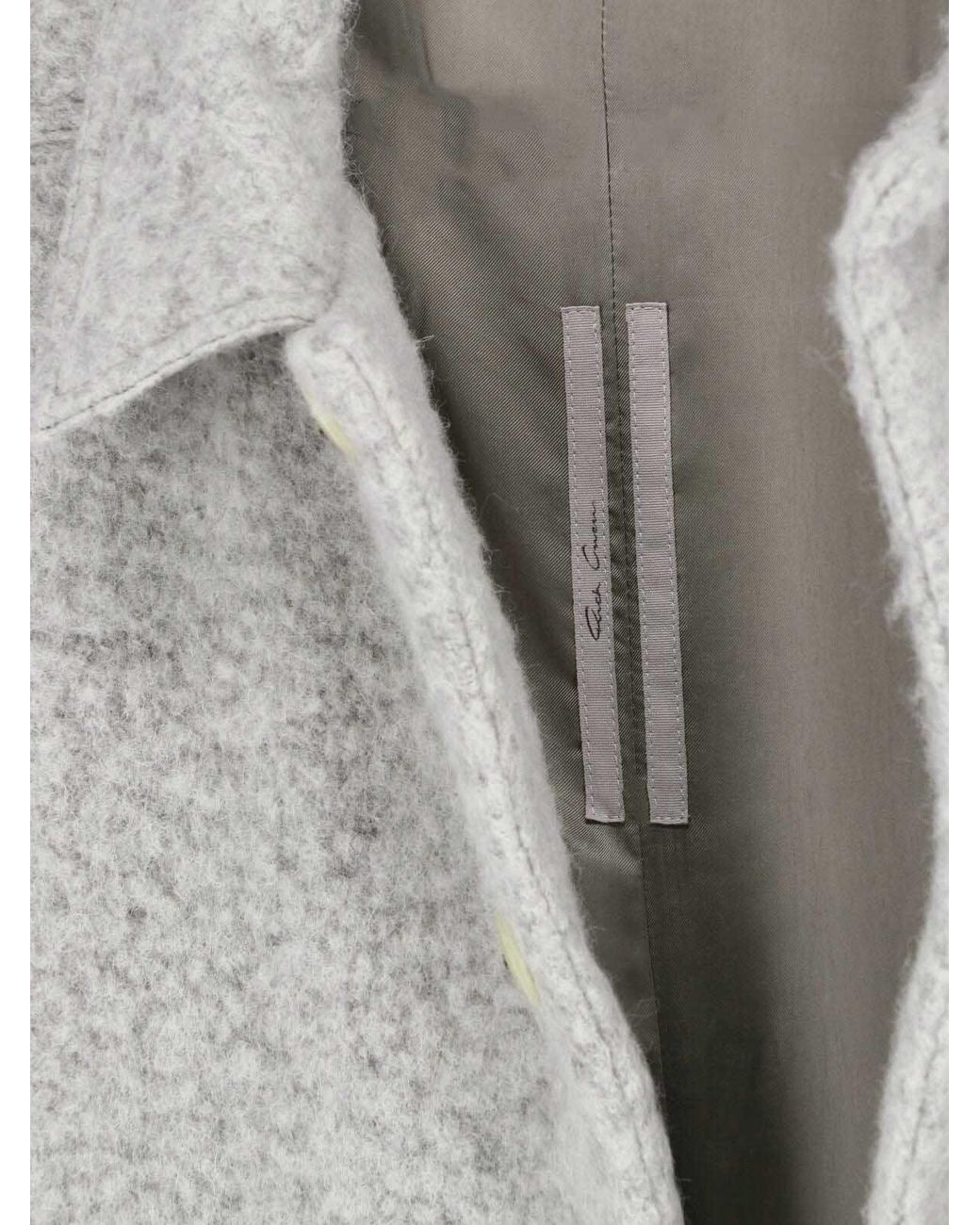 Rick Owens Gray Alpaca Blend Coat for men
