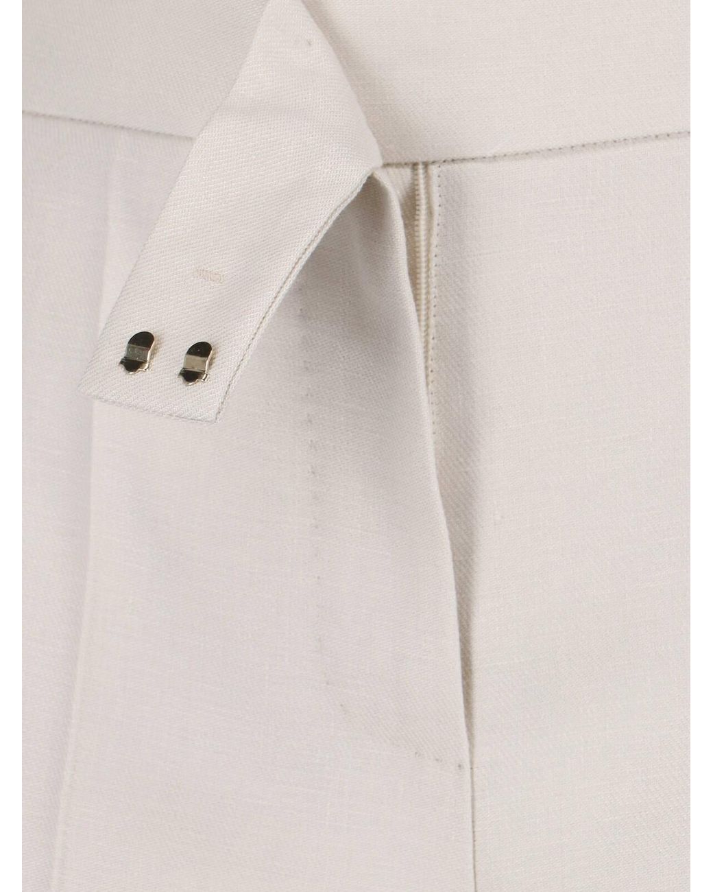 Max Mara White Linen Bermuda