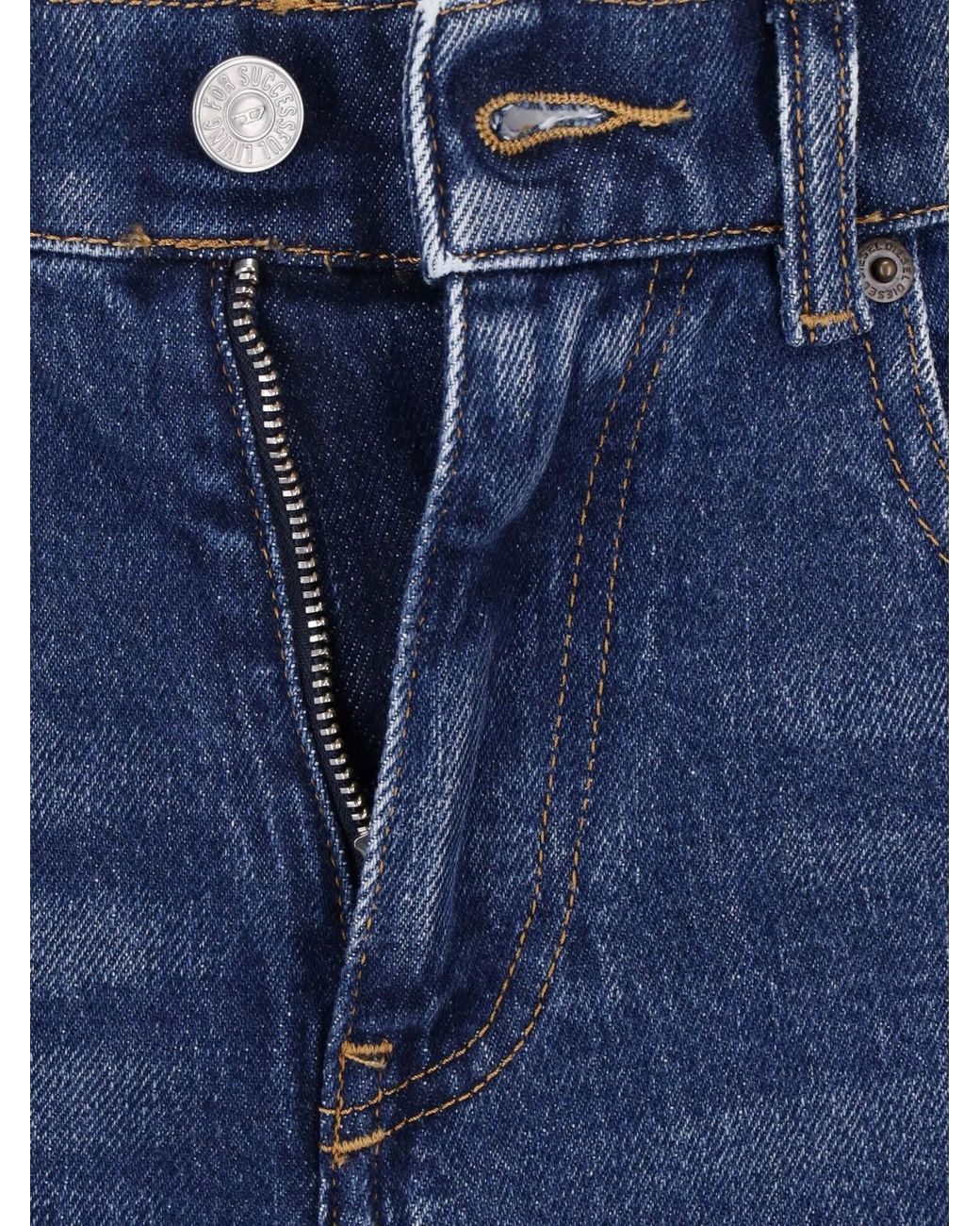 DIESEL Blue High-Rise Wide-Leg Jeans