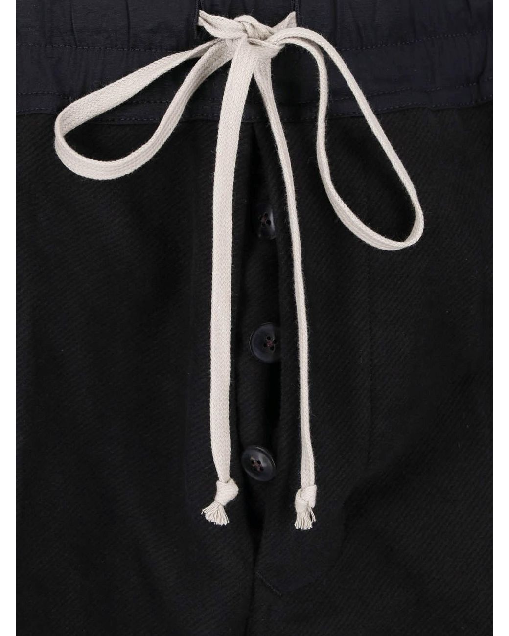 Rick Owens Black Straight Cotton Pants for men