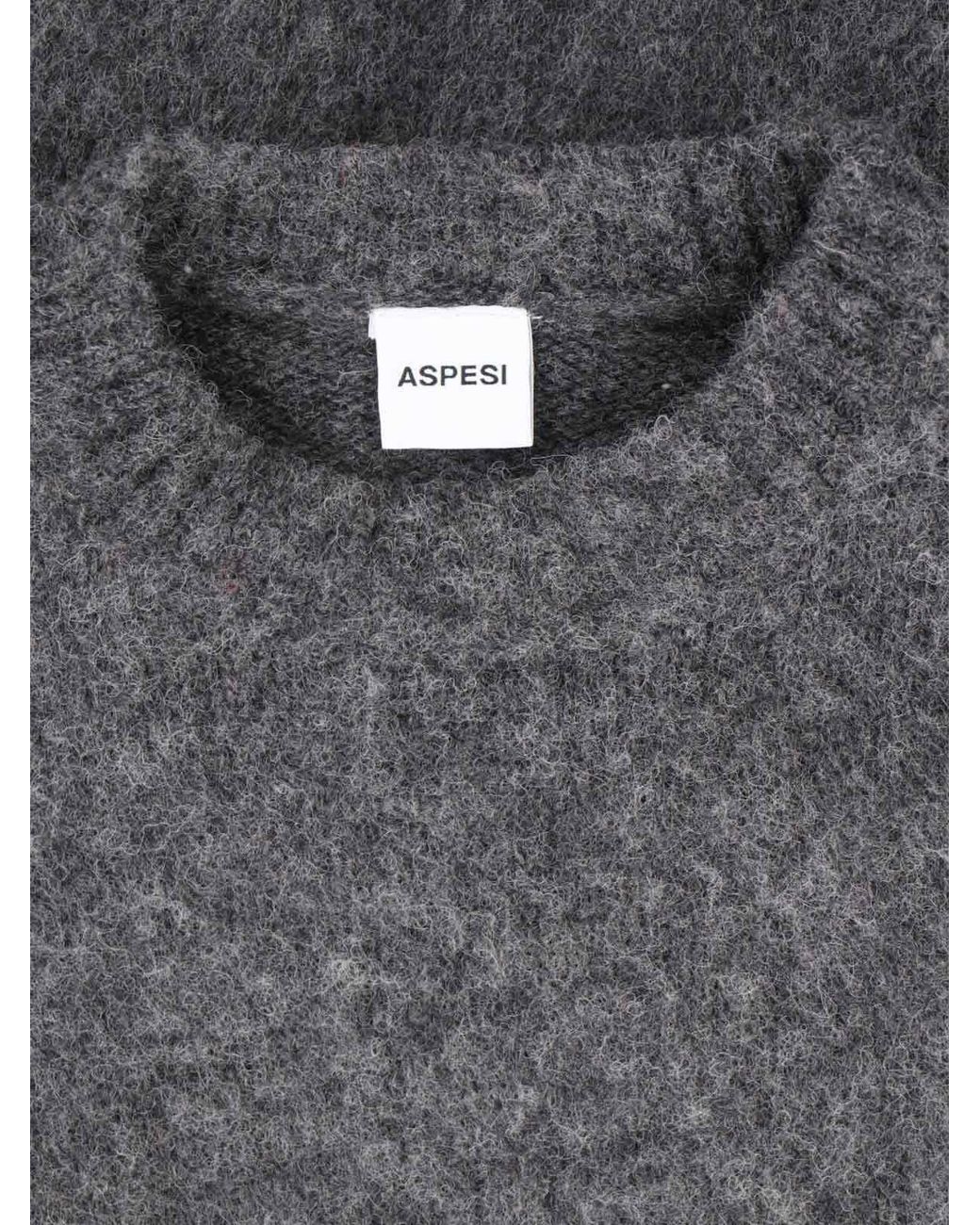 Aspesi Gray M183 Shetland Wool Sweater for men