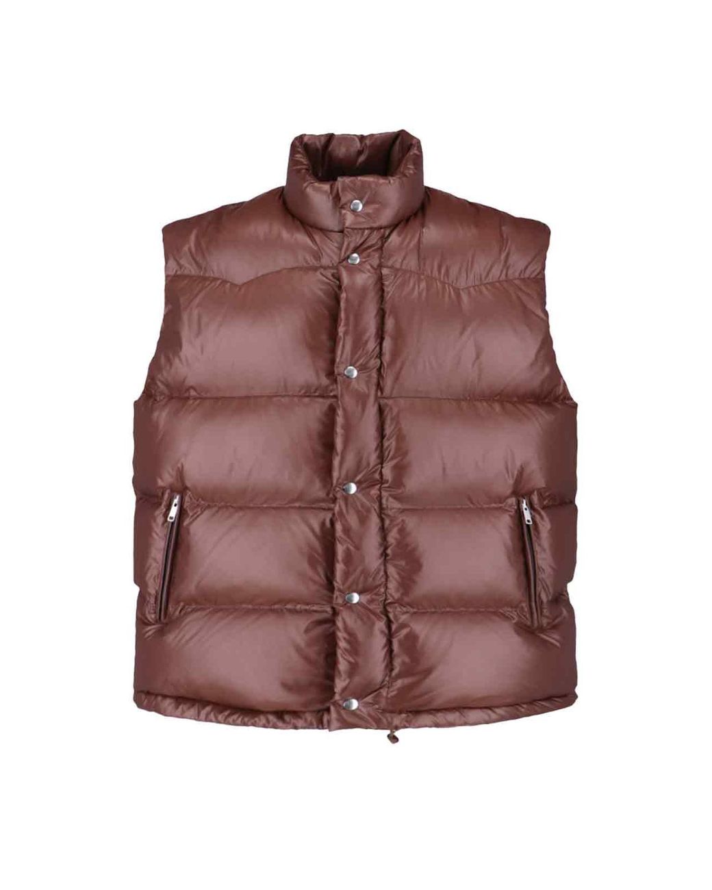 Prada Brown Logo Padded Vest for men