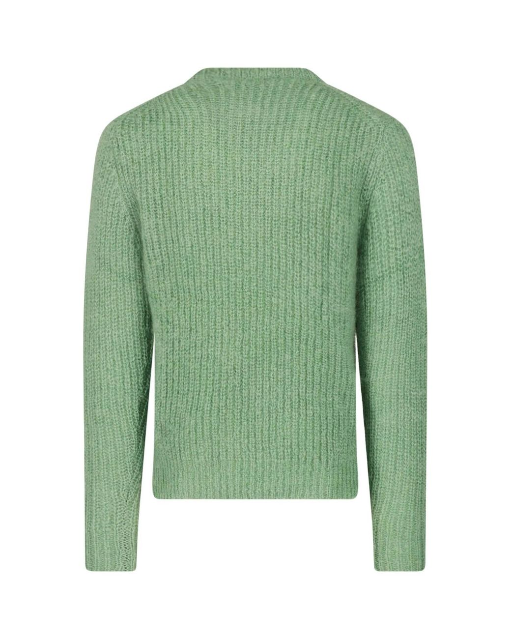 Aspesi Green Mohair Blend Crewneck Sweater for men