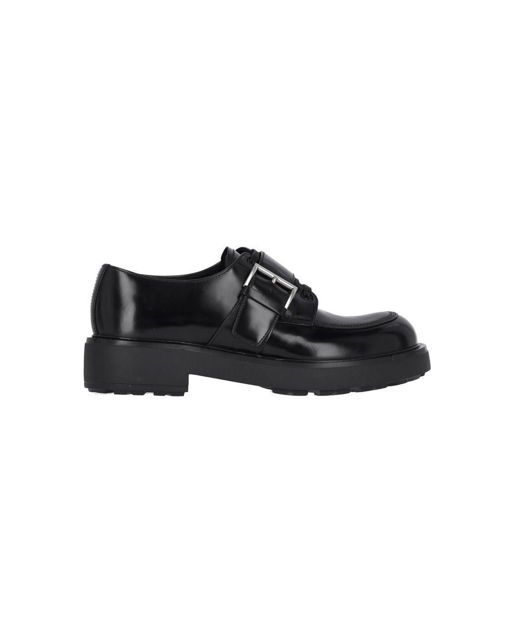 Prada Derby Shoes With Monk Strap in Black for Men Lyst UK