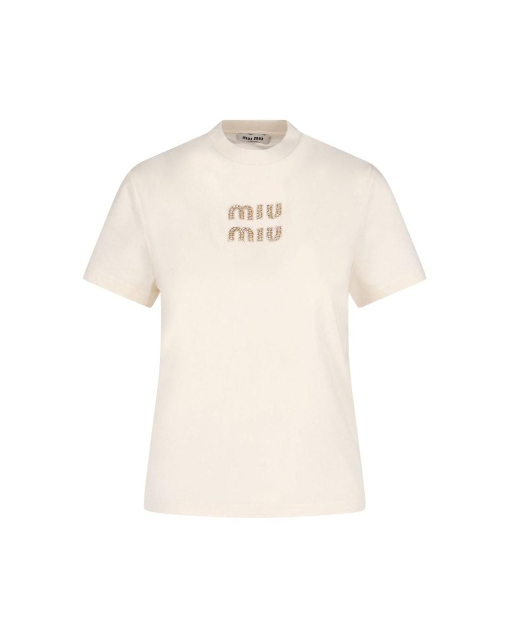 miu-miu-Crema-T-Shirt-Logo-Con