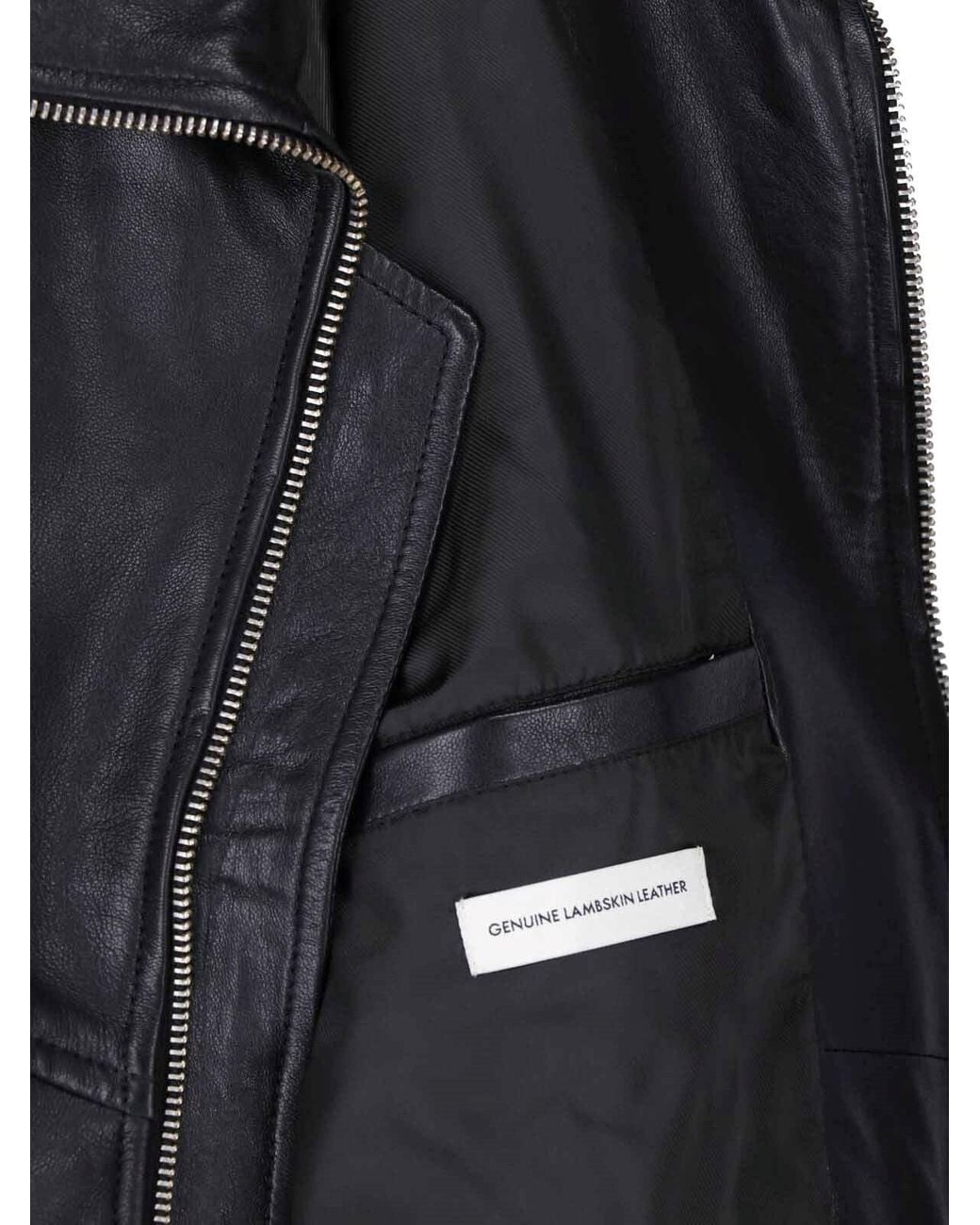 DUNST Black Leather Zip Jacket for men
