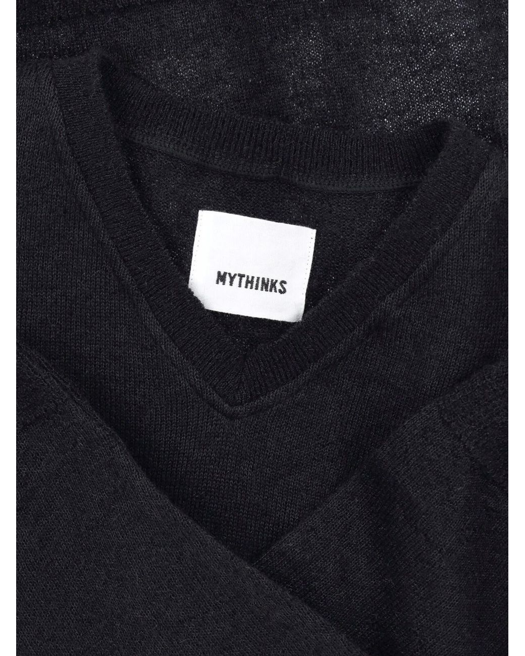 MYTHINKS Black Alpaca Blend Sweater