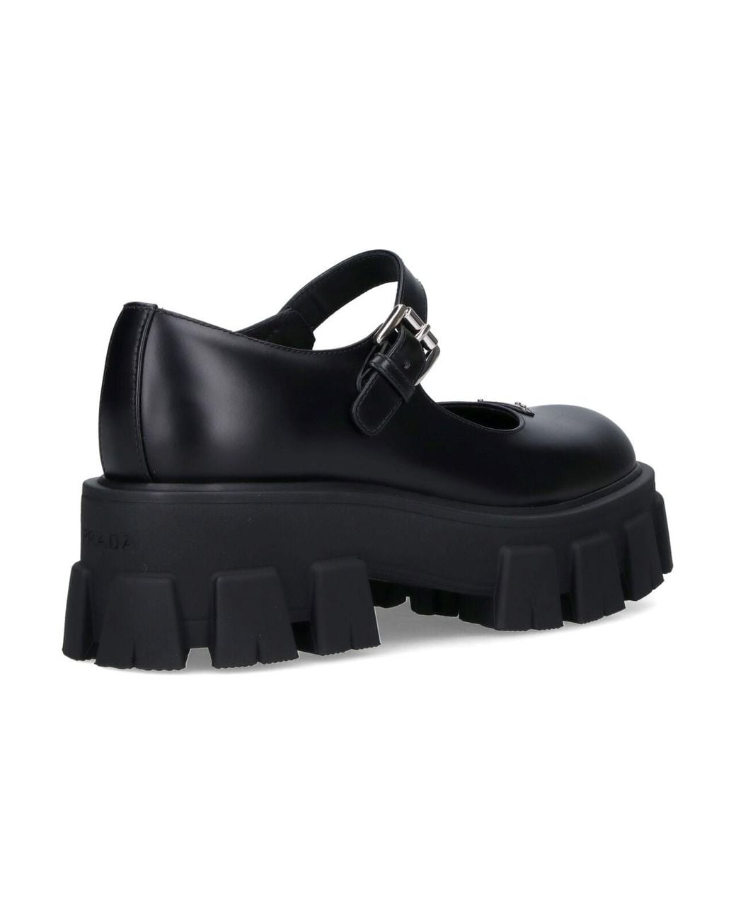 Prada Black "Monolith Mary Jane" Ballet Flats