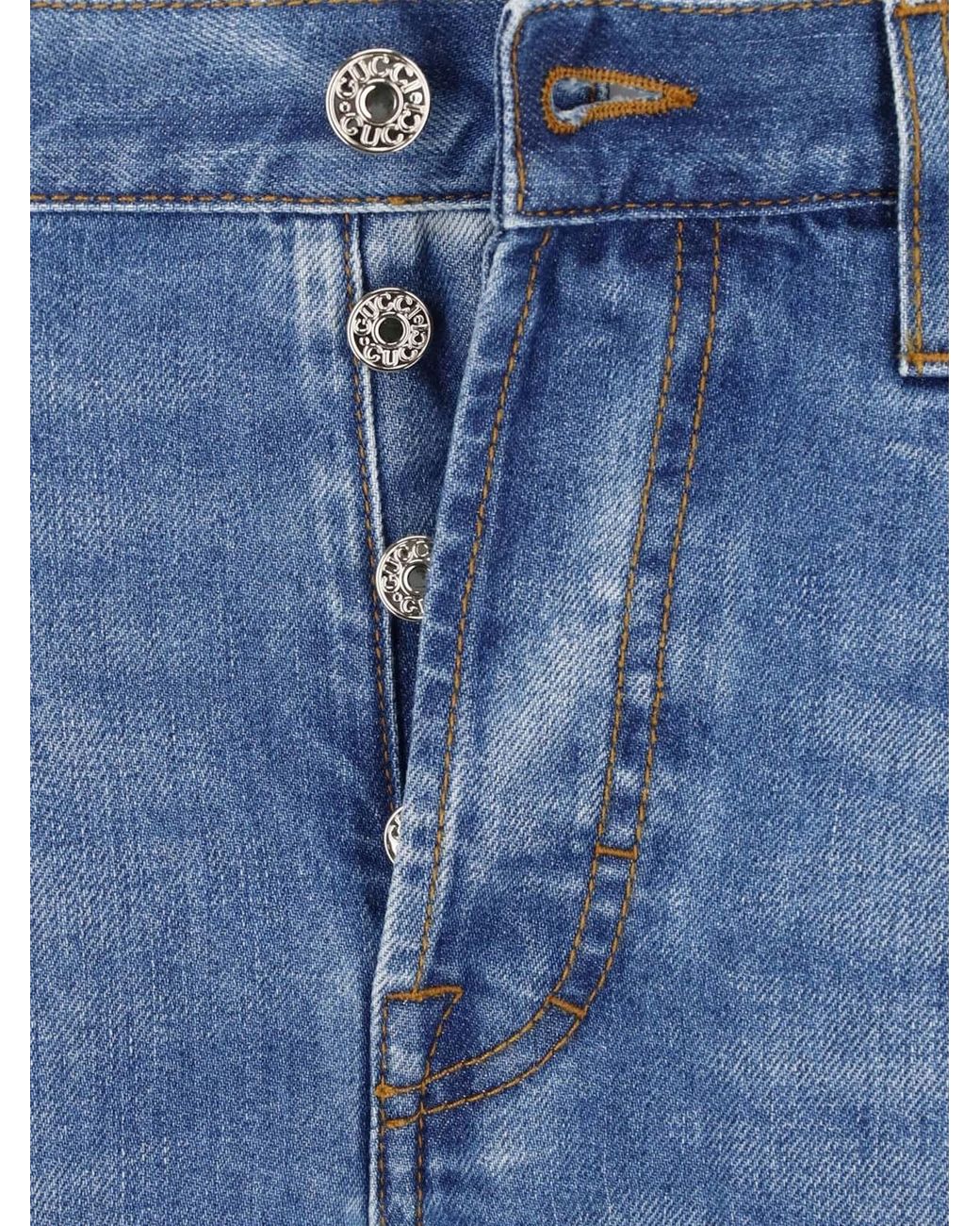 Gucci Blue Bootcut Jeans "Morsetto"