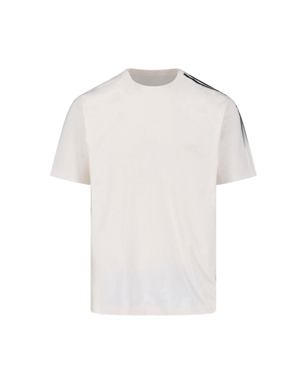 Y-3 White Short-Sleeve T-Shirt With Shoulder Stripes for men