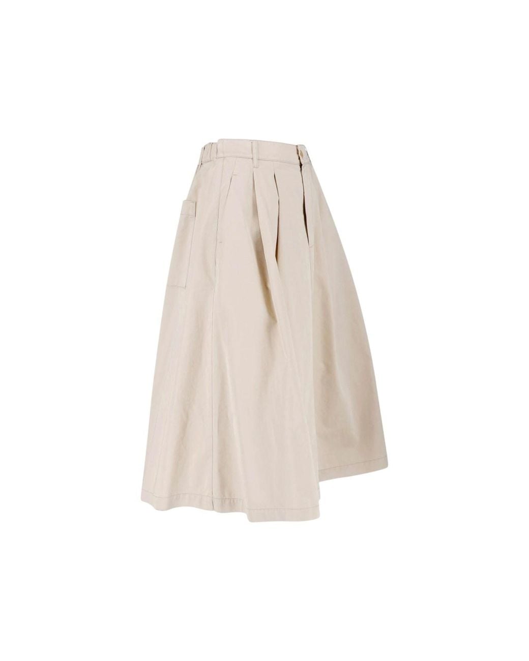 Aspesi White Cotton Midi Skirt