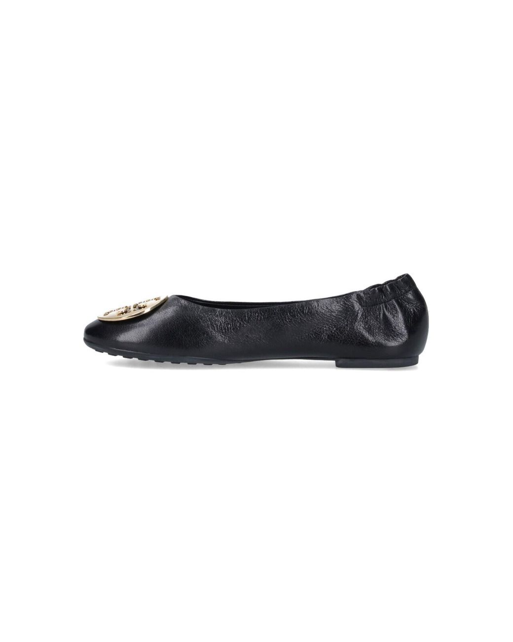 Tory Burch Black Logo Medallion Ballet Flats