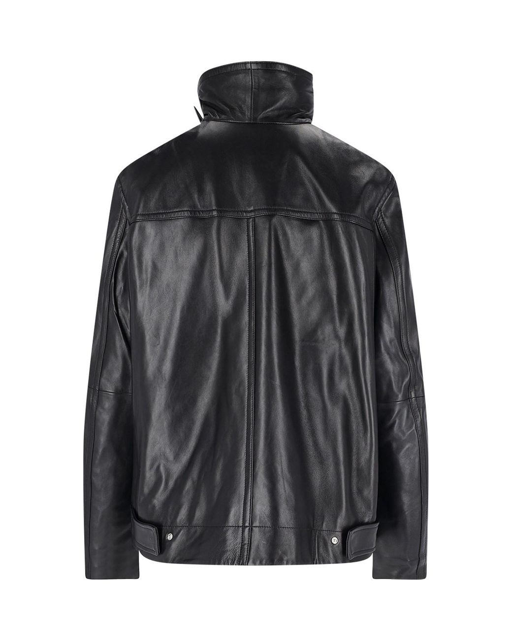 Sportmax Black Oversized Leather Jacket