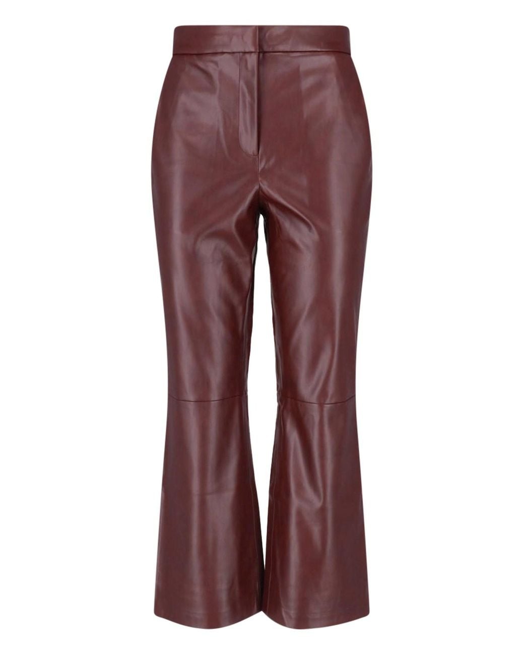 Calvin Klein High-Waisted Flared Faux Leather Trousers