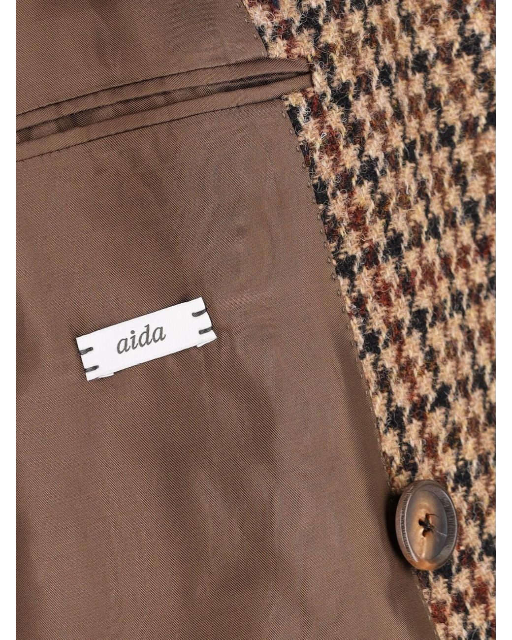 Caruso Brown Double-Breasted Wool Coat for men