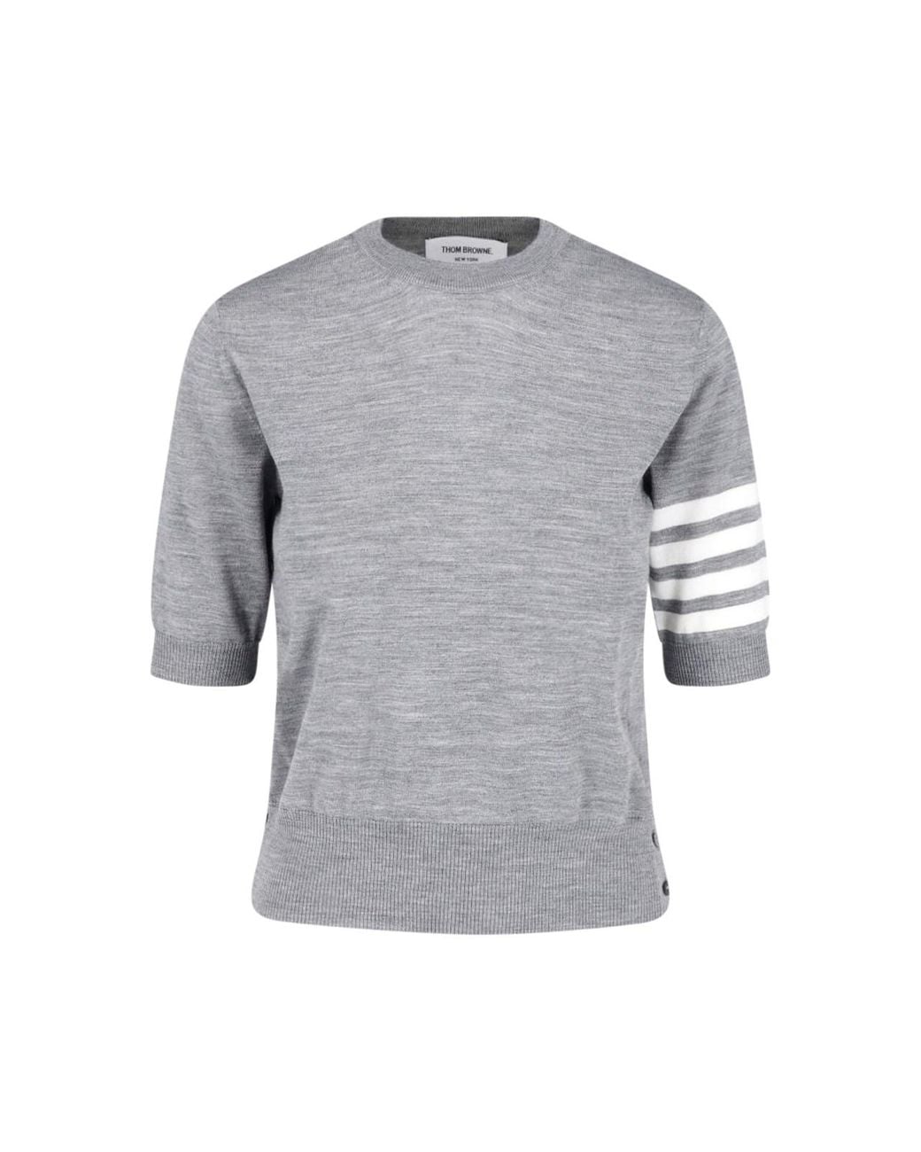 Thom Browne Gray Virgin Wool Sweater "4-Bar"