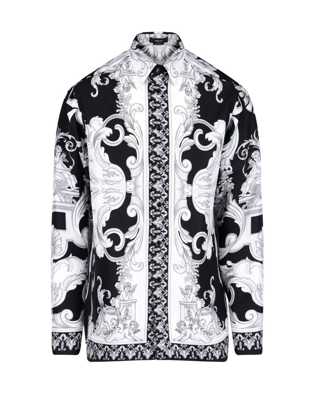 Black and white versace shirt online