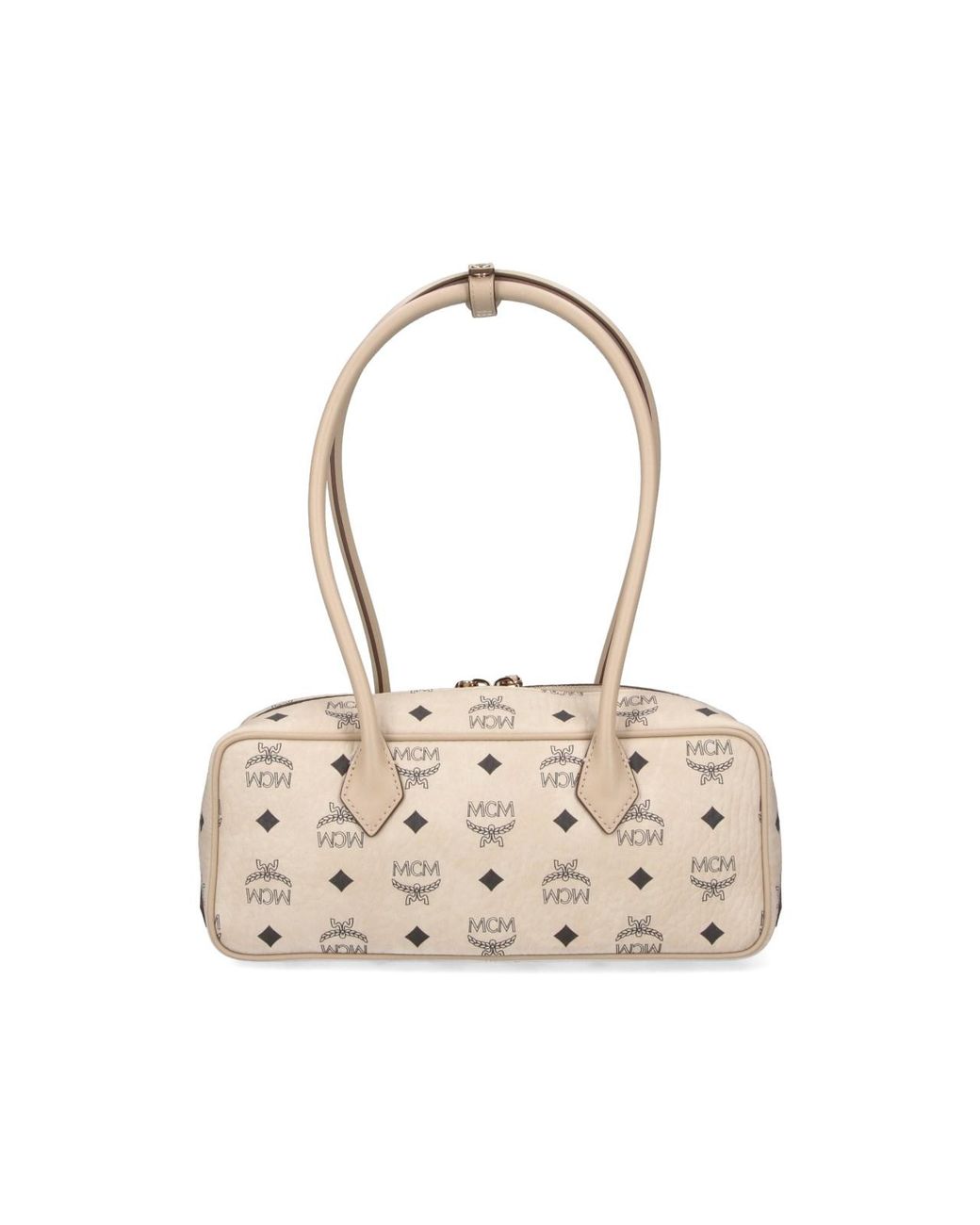 MCM White Monogram Shoulder Bag