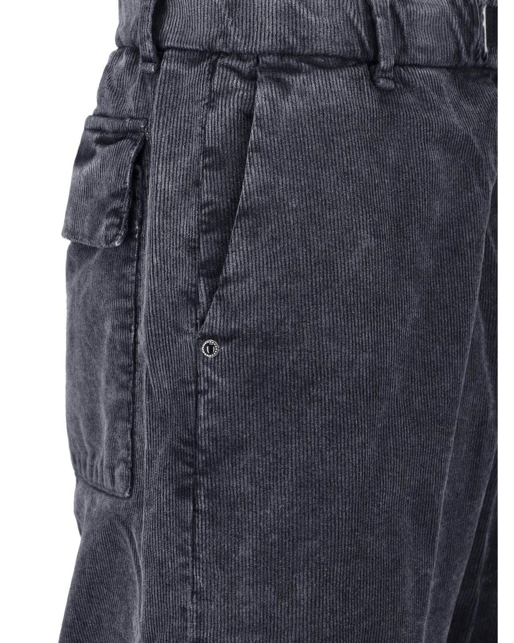 White Sand Blue Velvet Trousers for men