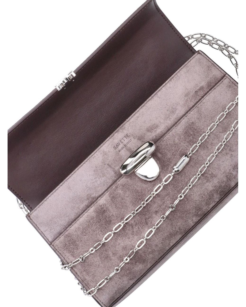 SAVETTE Gray Clutch “Symmetry Chain”