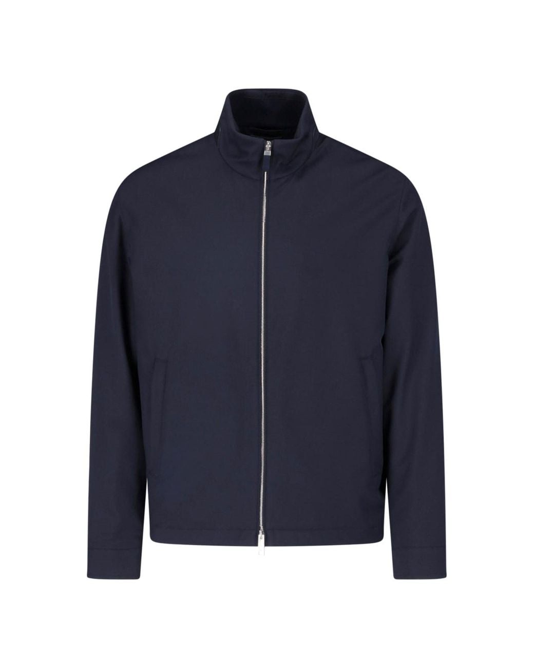 Zegna Blue Motorin Zip-Up Jacket for men