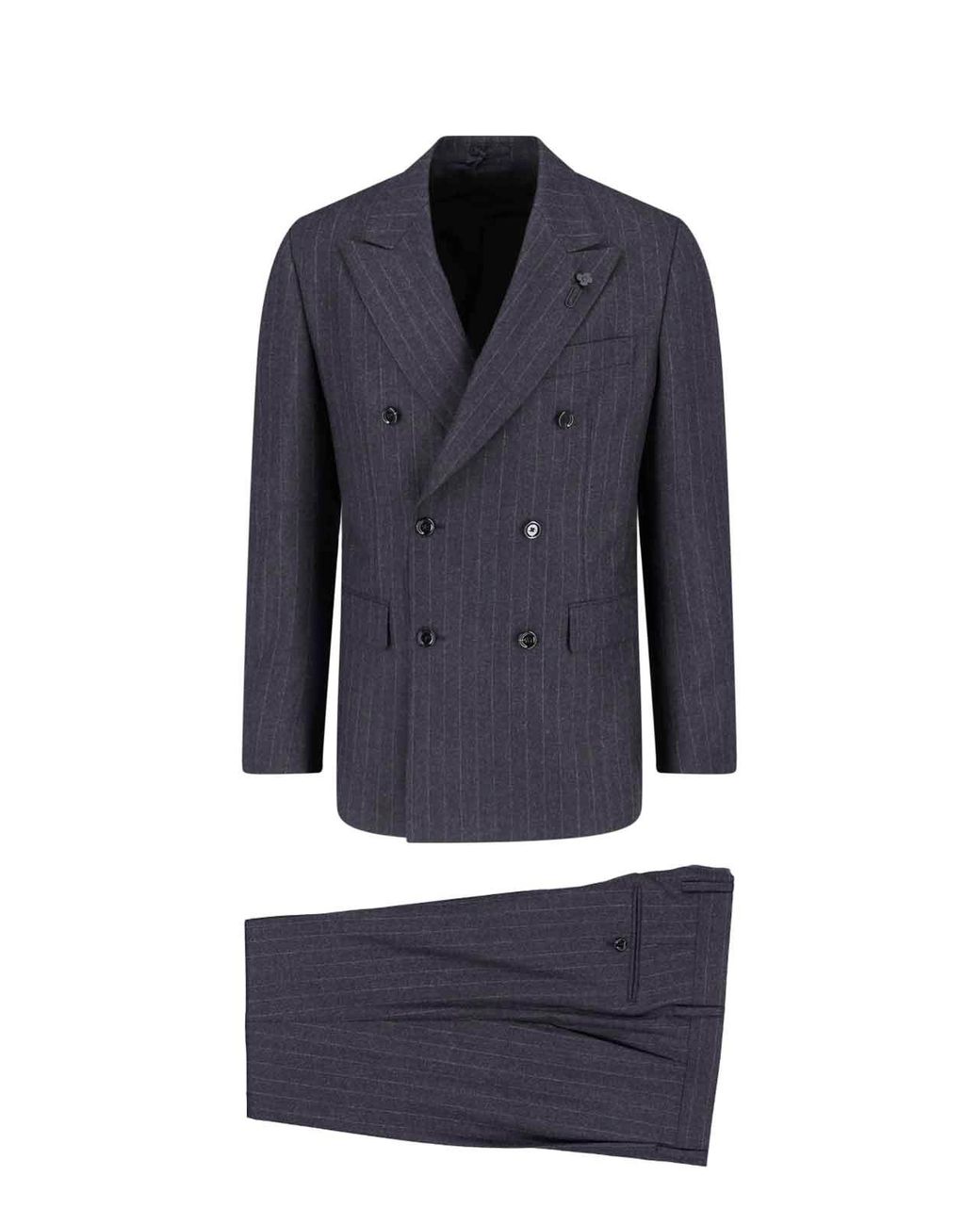 Lardini Blue Double-Breasted Suit for men
