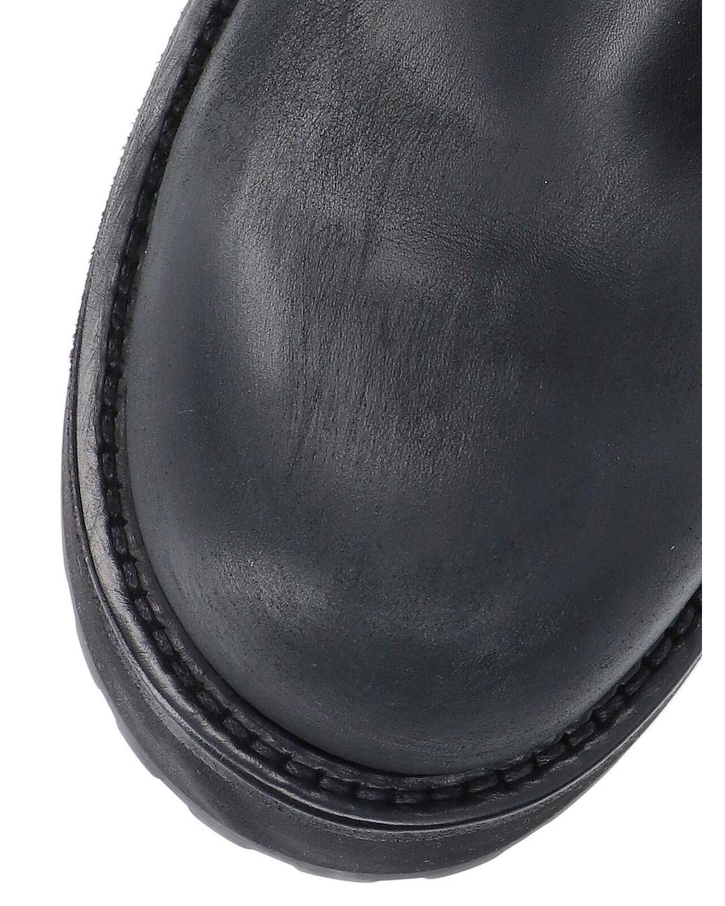 Balenciaga Black Leather Buckle Combat Boots