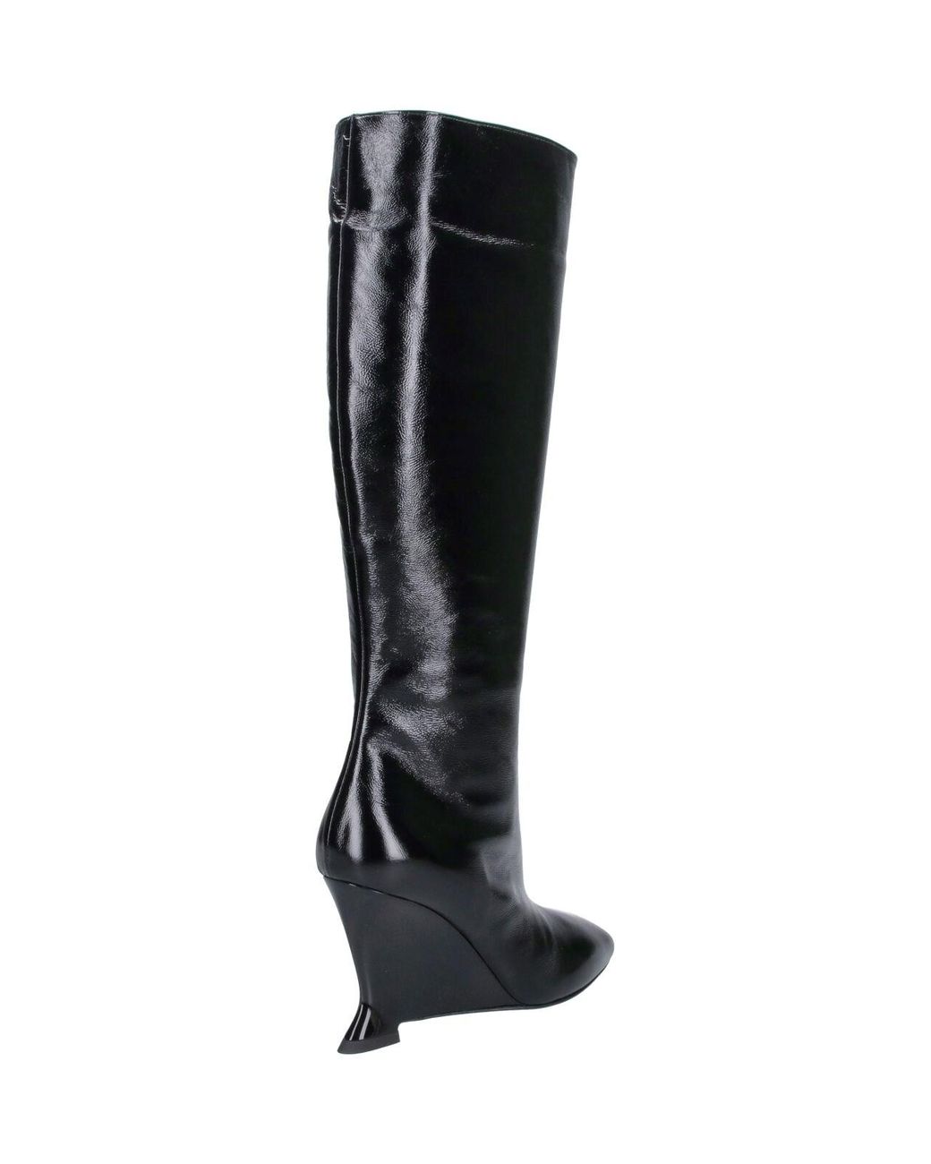 Balmain Black Knee-High Wedge Boots