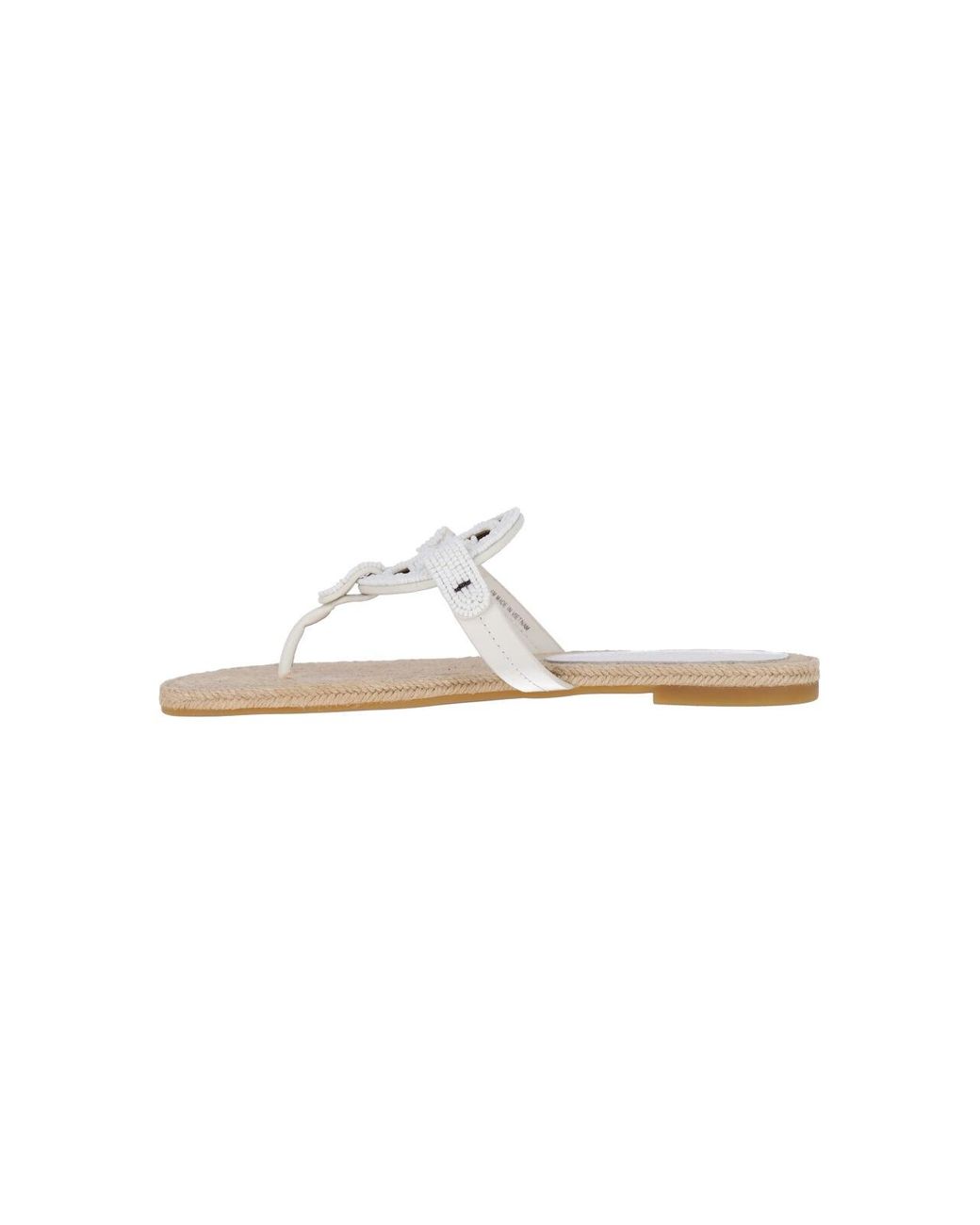 Tory Burch White Espadrille Thong Sandals