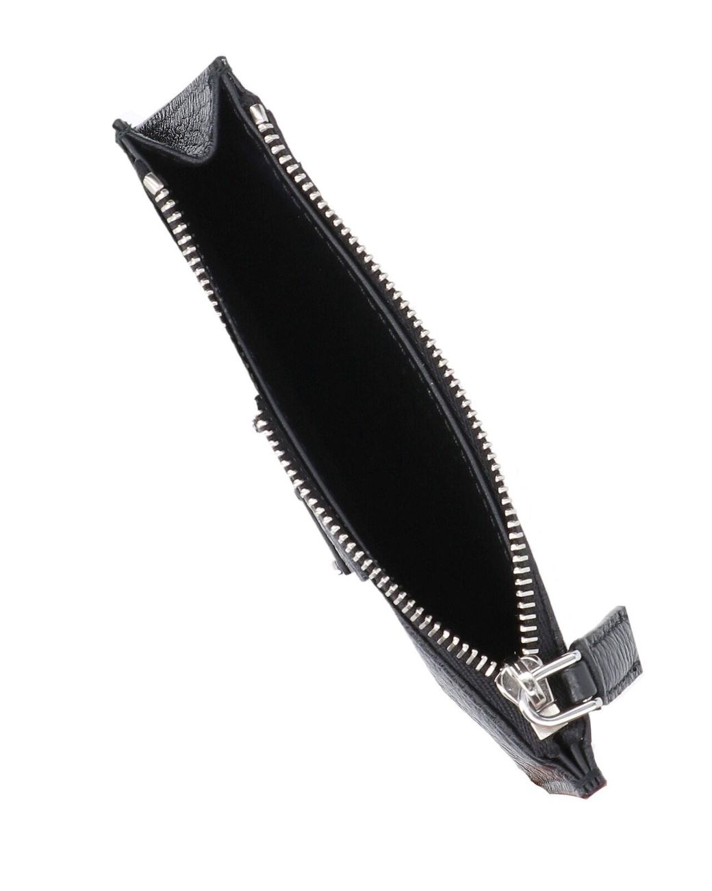 Prada Black Logo Zip Card Holder for men