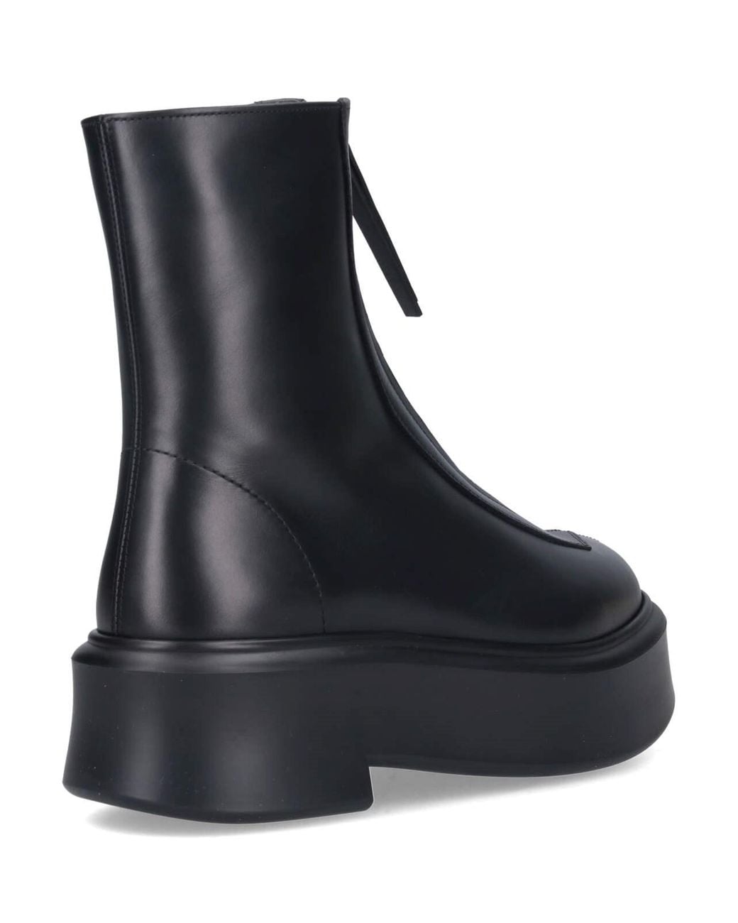 The Row Black 'Zipped Boot I' Ankle Boots