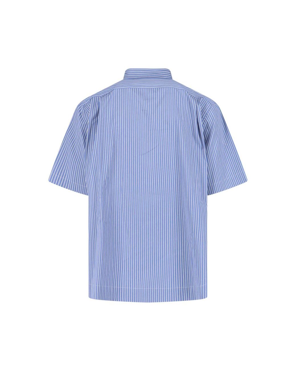 Sacai Blue Striped Cotton Poplin Shirt for men