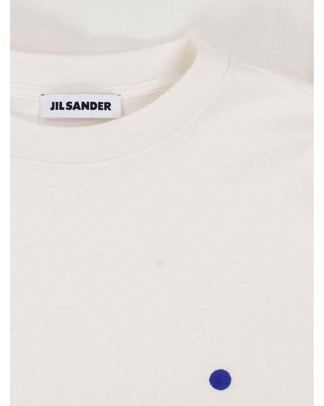 Jil Sander White Cotton-Cashmere Crewneck Sweater for men
