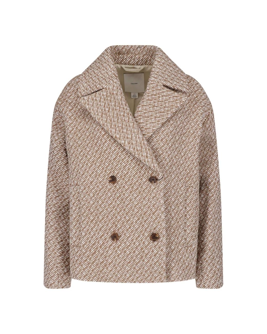 Calvin Klein Gray Double-Breasted Wool-Blend Jacket