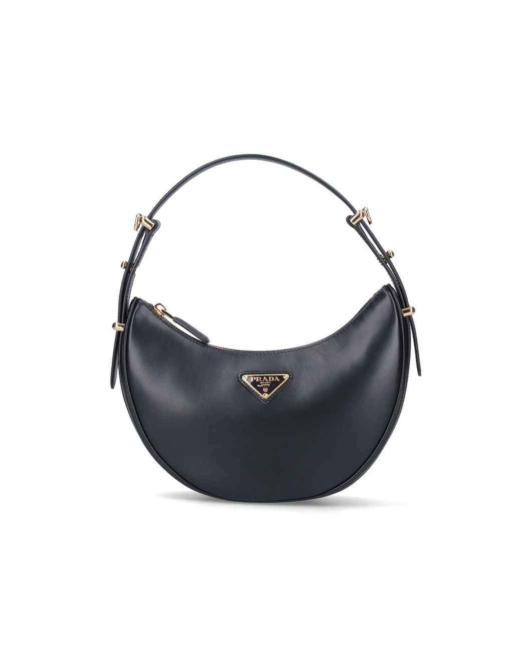Prada Blue Arqué Leather Top-Handle Shoulder Bag