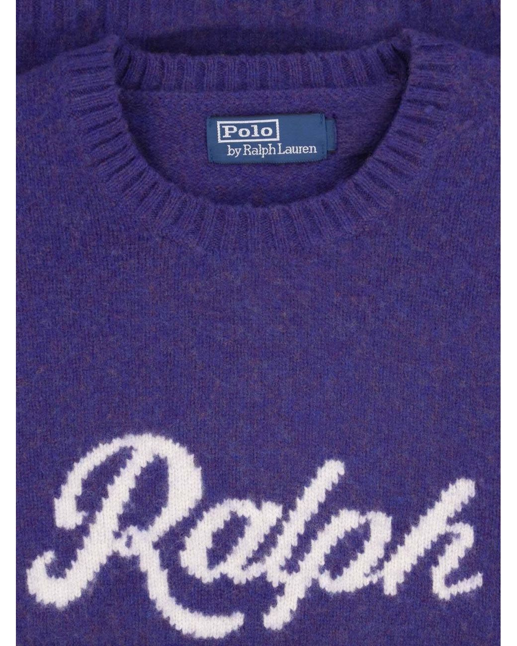Polo Ralph Lauren Blue Crewneck Wool-Cashmere Sweater for men