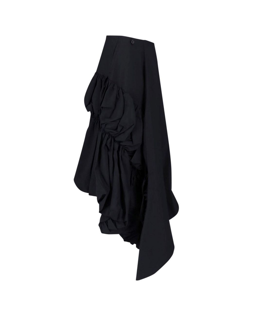 Comme des Garçons Blue Asymmetrical Draped Wool Skirt