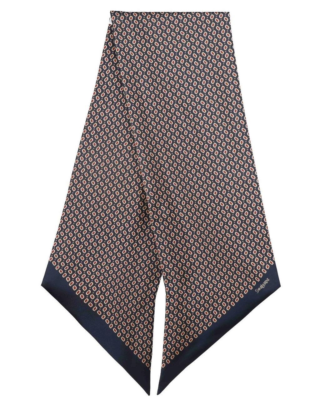 Sciarpa In Twill Di Seta di Saint Laurent in Gray da Uomo