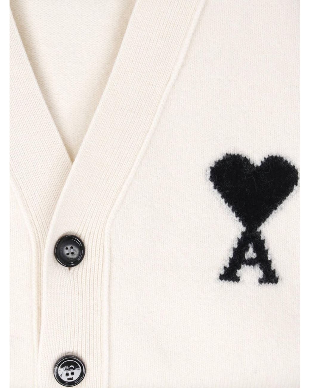 AMI White Wool Cardigan for men