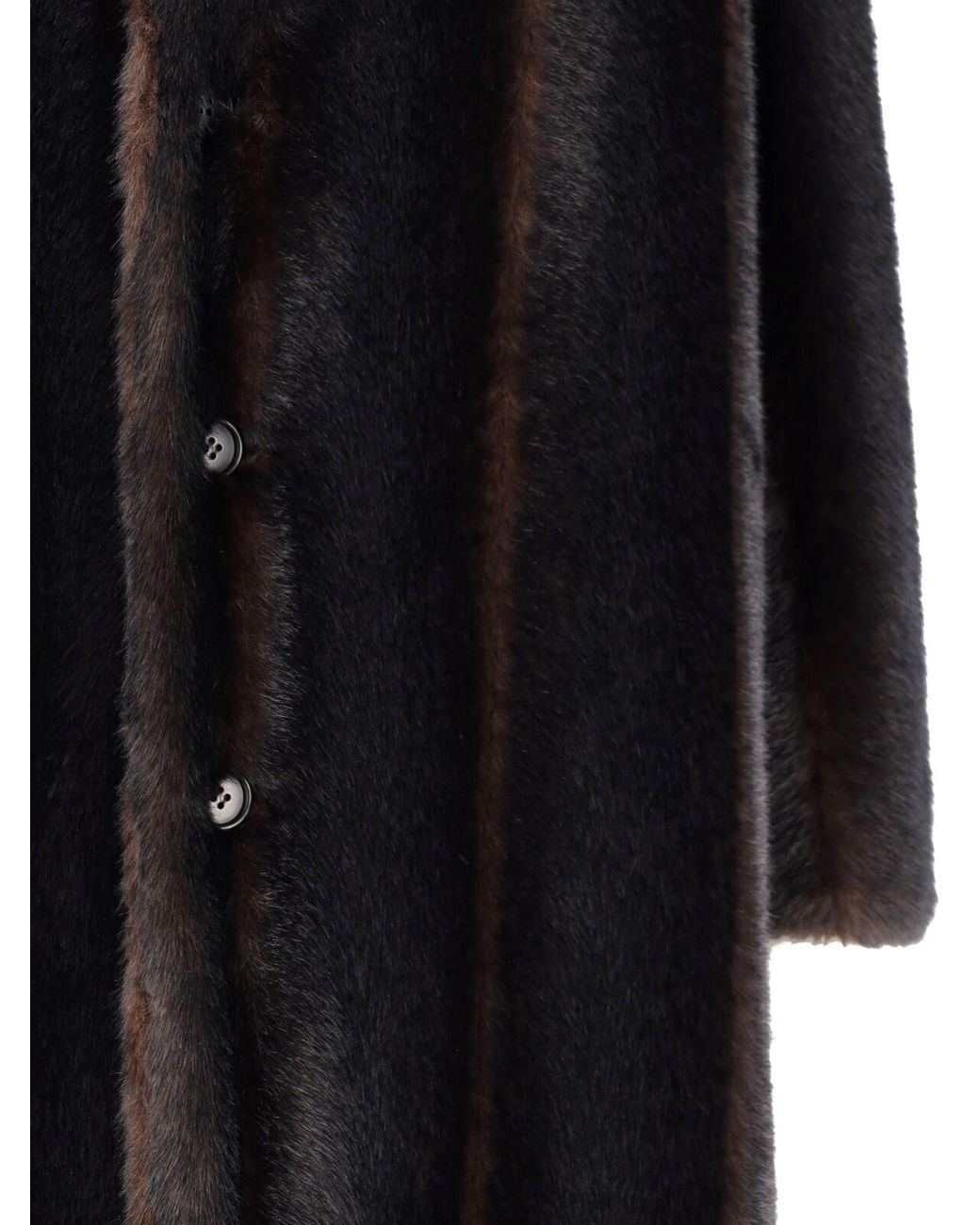 MM6 by Maison Margiela Black Faux Fur Coat