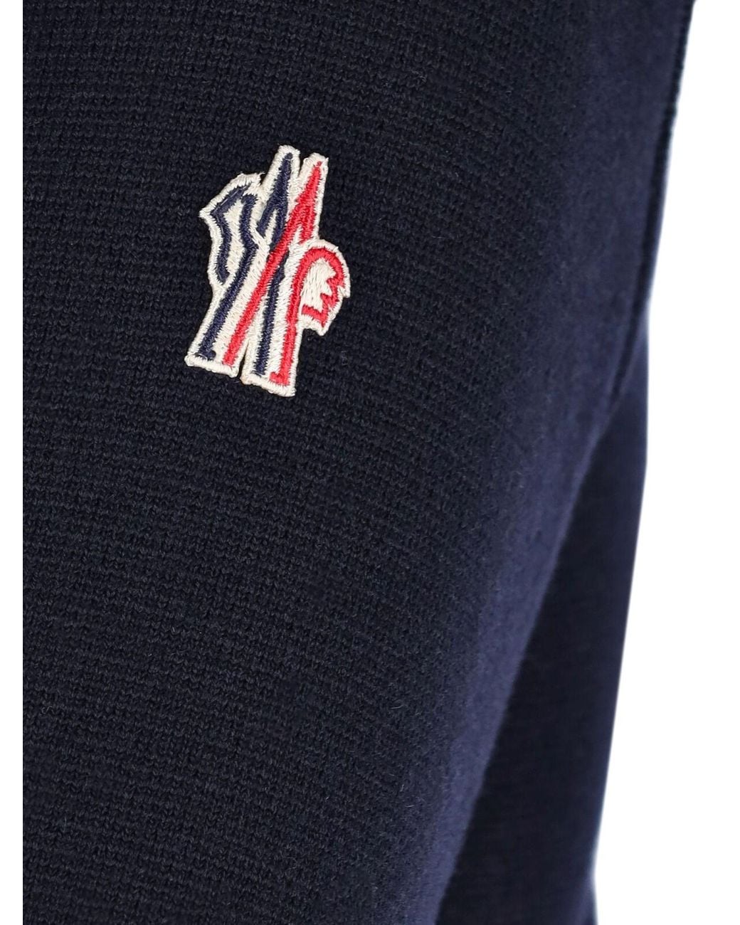 Moncler Blue Virgin Wool Blend Crewneck Sweater for men