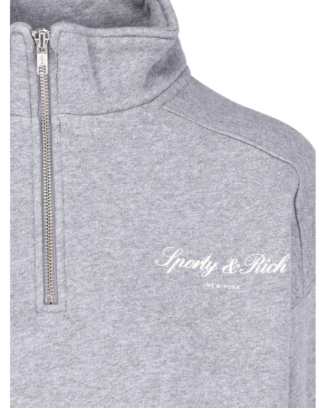 Sporty & Rich Gray Sporty Knit Sweatshirt
