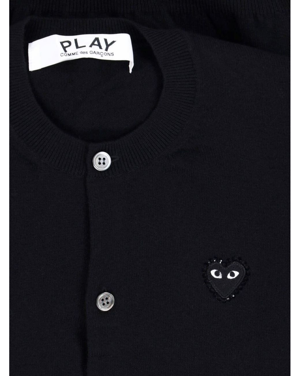 COMME DES GARÇONS PLAY Blue Wool Cardigan