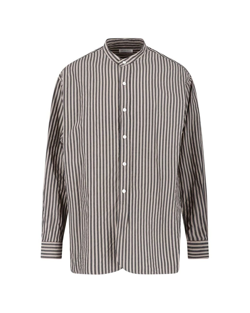 Kaptain Sunshine Gray Striped Shirt for men